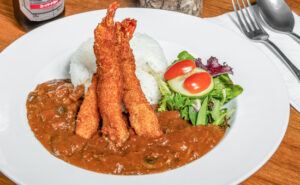 Hayashi with 3 pcs Fried Prawns